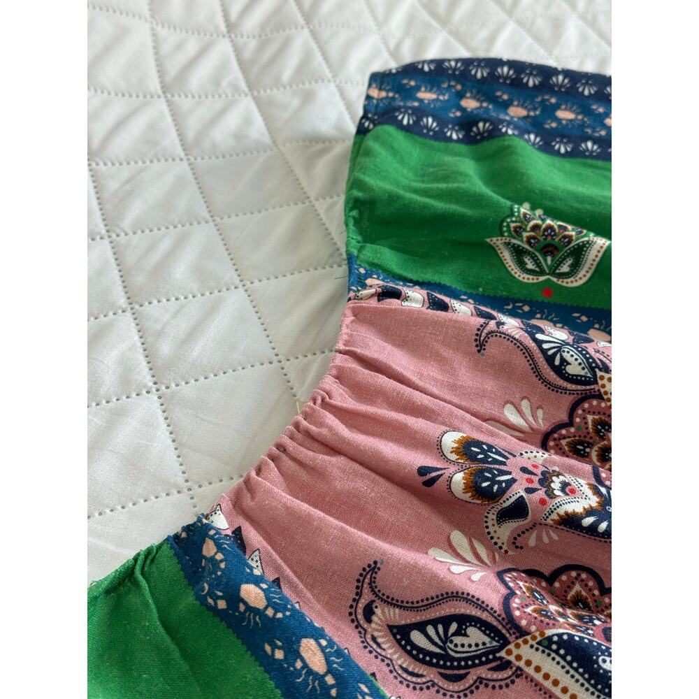 Farm Rio Anthropologie Linen Blend Maxi Skirt L Boho Resort Festival Floral - Picture 13 of 16